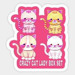 Crazy Cat Lady Box Set Sticker